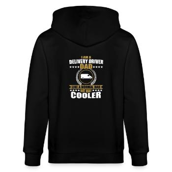Drôle de livreur Papa Fête des pères - Veste à capuche bio CULTIVATOR Stanley/Stella Unisexe - noir - Dos - Anna (173cm)