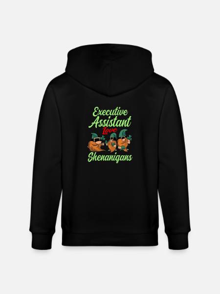 Executive Assistant St. Patrick's Day - Stanley/Stella CULTIVATOR  Unisex Organic Hooded Jacket - black