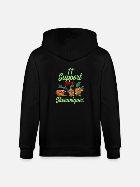 IT-support Skt. Patricks dag - Stanley/Stella økologisk unisex-hættejakke CULTIVATOR  - sort