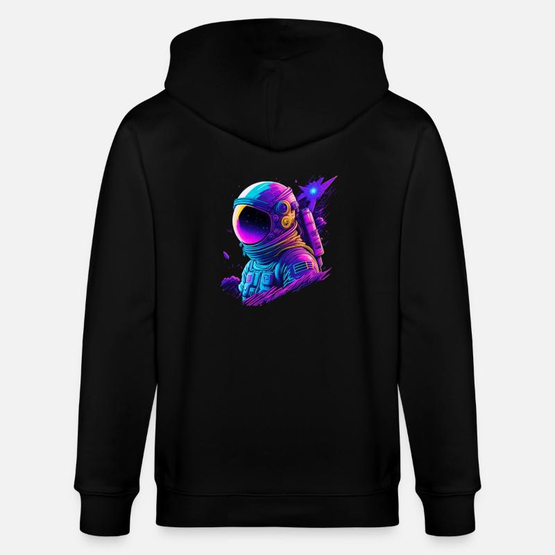 Synthwave Astronaute Space Explorer - Veste à capuche bio CULTIVATOR Stanley/Stella Unisexe - noir