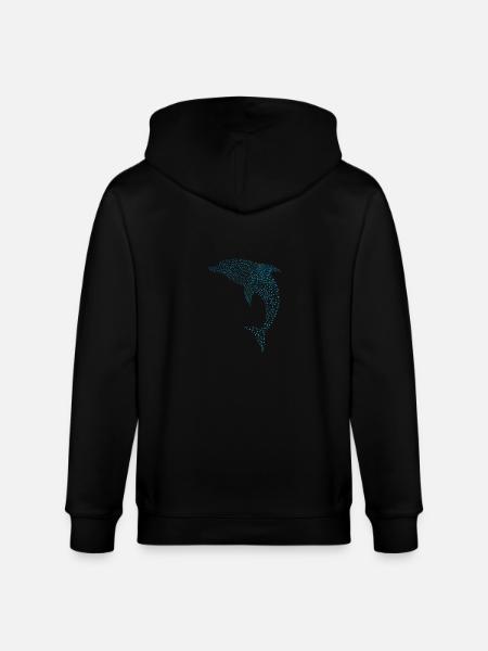 Schöner Delphin Beautiful Dolphin - Stanley/Stella CULTIVATOR Unisex Organic Hooded Jacket - black
