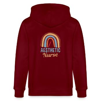 Ästhetische Krankenschwester Regenbogen - Stanley/Stella Unisex Bio-Kapuzenjacke CULTIVATOR  - Burgunderrot - Hinten - Anna (173cm)