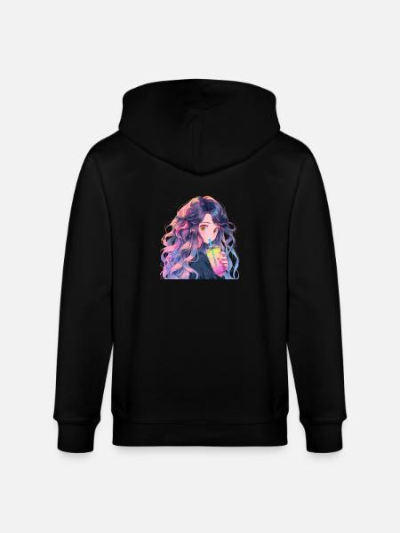 Anime and Boba Bubble Tea - Stanley/Stella CULTIVATOR Unisex Organic Hooded Jacket - black