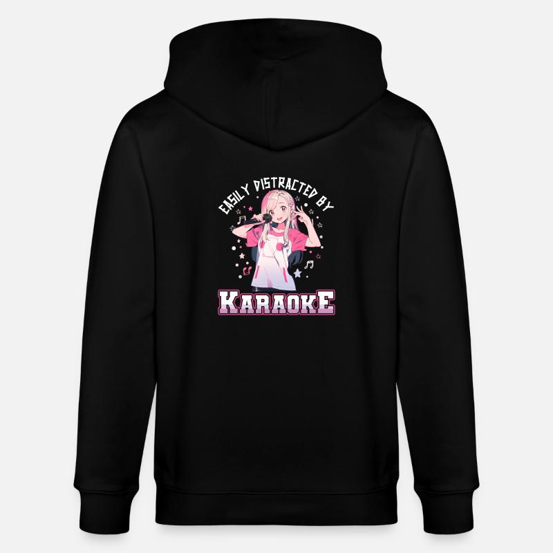 Easily distracted by Karaoke - Stanley/Stella Unisex Bio-Kapuzenjacke CULTIVATOR  - Schwarz