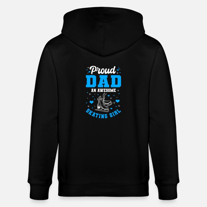 Stolzer Vater Eislaufenden Mädchen - Stanley/Stella Unisex Bio-Kapuzenjacke CULTIVATOR  - Schwarz