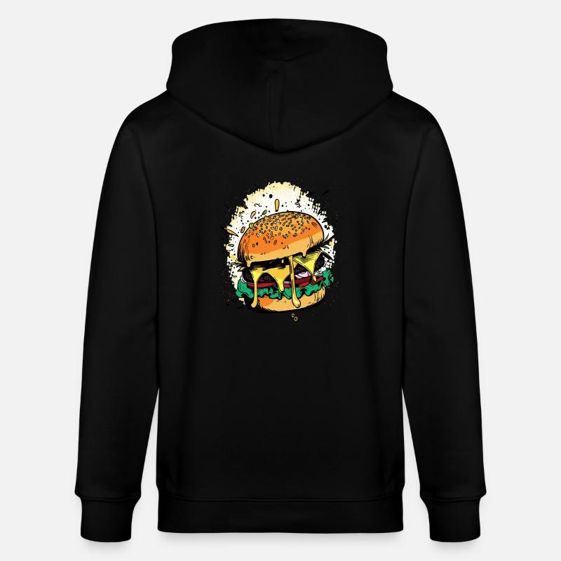 Cheeseburger Comic Burger - Veste à capuche bio CULTIVATOR Stanley/Stella Unisexe - noir