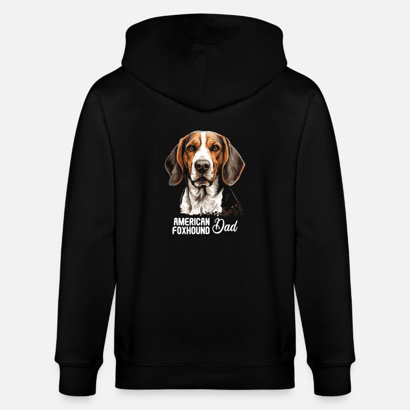 Chien American Foxhound - Veste à capuche bio CULTIVATOR Stanley/Stella Unisexe - noir