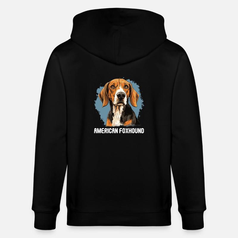 Chien American Foxhound - Veste à capuche bio CULTIVATOR Stanley/Stella Unisexe - noir