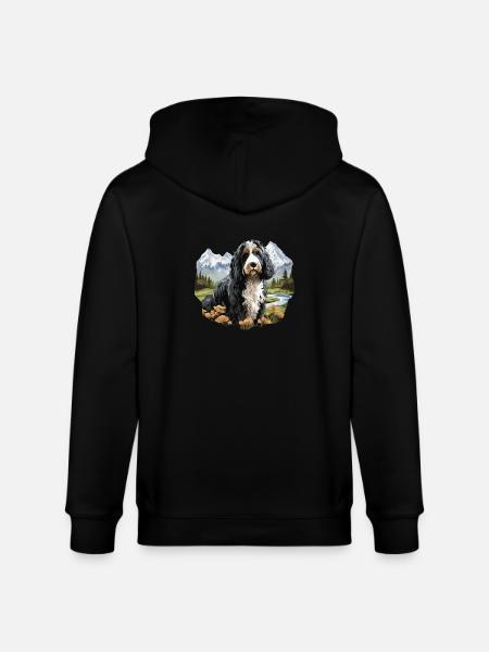 Dog Bernedoodle - Stanley/Stella CULTIVATOR Unisex Organic Hooded Jacket - black