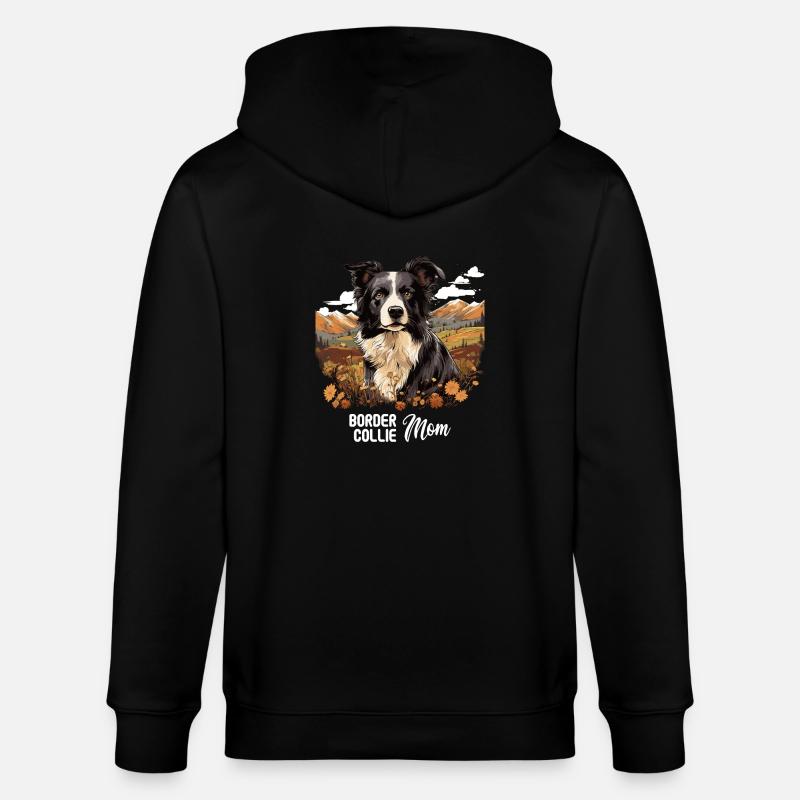 Hund Border Collie - Stanley/Stella Unisex Bio-Kapuzenjacke CULTIVATOR  - Schwarz