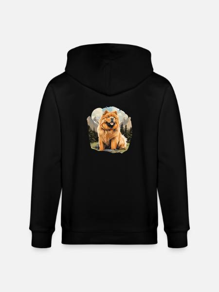 Hund Chow Chow - Stanley/Stella Unisex Bio-Kapuzenjacke CULTIVATOR  - Schwarz