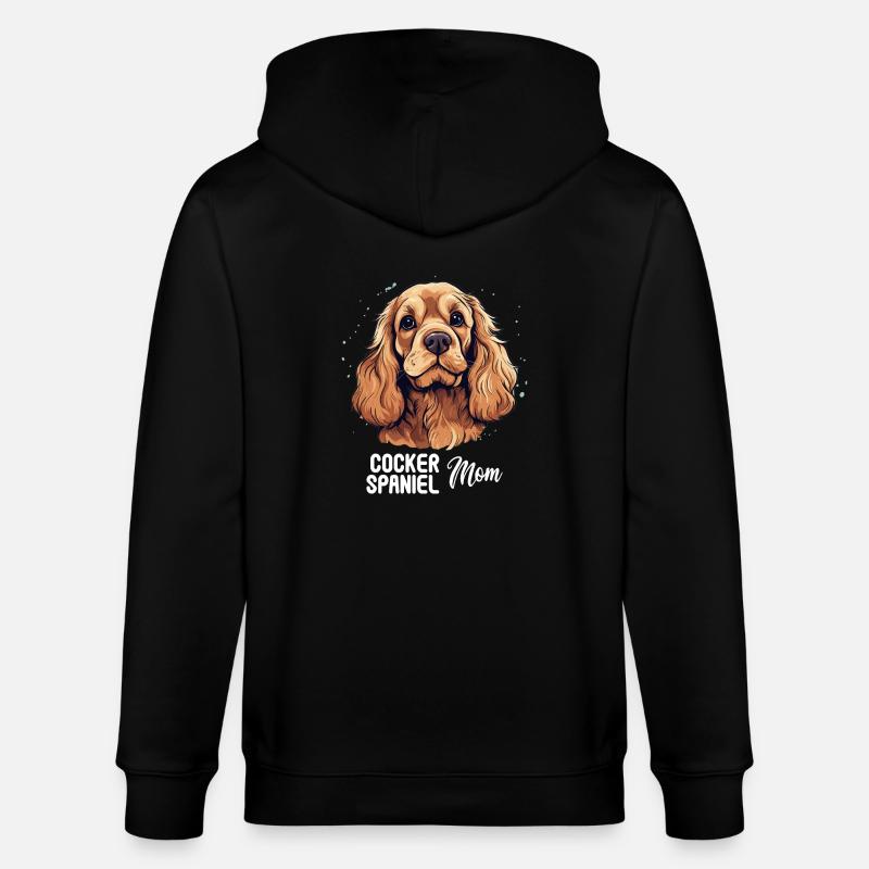 Hund Cocker Spaniel - Stanley/Stella Unisex Bio-Kapuzenjacke CULTIVATOR - Schwarz