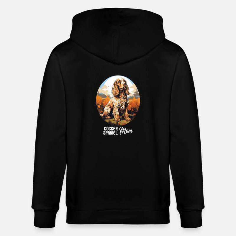 Hund Cocker Spaniel - Stanley/Stella Unisex Bio-Kapuzenjacke CULTIVATOR  - Schwarz