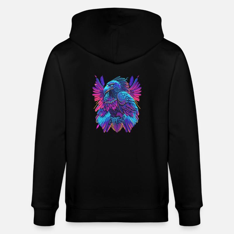 Néon Adler Synthwave Adler - Veste à capuche bio CULTIVATOR Stanley/Stella Unisexe - noir