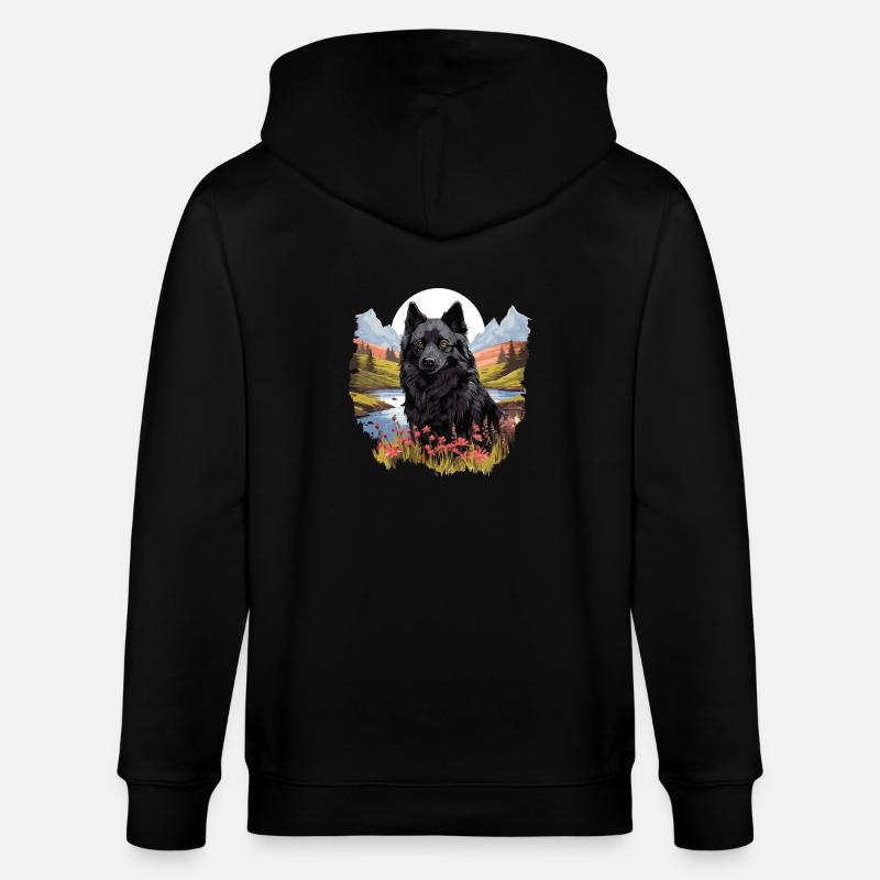 Schipperke - Stanley/Stella Unisex Bio-Kapuzenjacke CULTIVATOR  - Schwarz