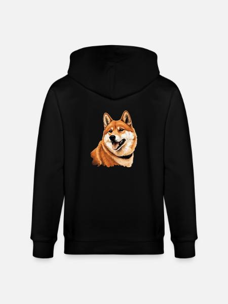 Shiba Inu - Stanley/Stella CULTIVATOR  Unisex Organic Hooded Jacket - black