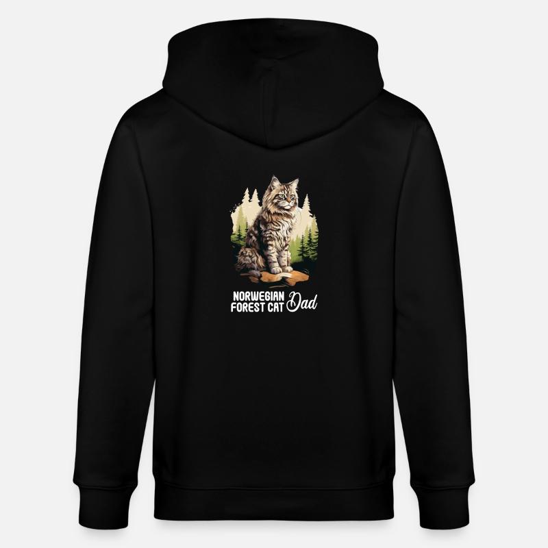 Norwegian Forest Cat - Stanley/Stella Unisex Bio-Kapuzenjacke CULTIVATOR  - Schwarz