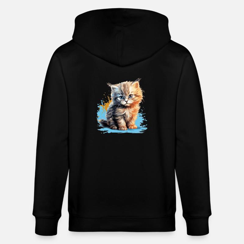 Chat persan Perser Katze - Veste à capuche bio CULTIVATOR Stanley/Stella Unisexe - noir