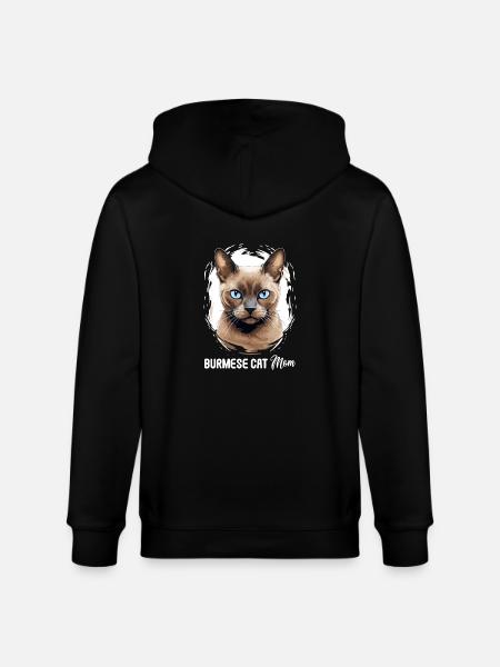 Burmese Cat Burma Katze - Stanley/Stella CULTIVATOR  Unisex Organic Hooded Jacket - black