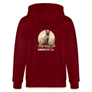 Burmese Cat Burma Katze - Stanley/Stella CULTIVATOR  Unisex Organic Hooded Jacket - burgundy - Back - Anna (173cm)