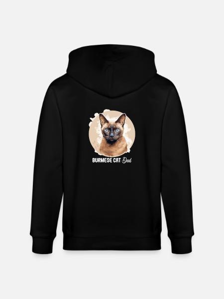Burmese Cat Burma Katze - Stanley/Stella CULTIVATOR Unisex Organic Hooded Jacket - black
