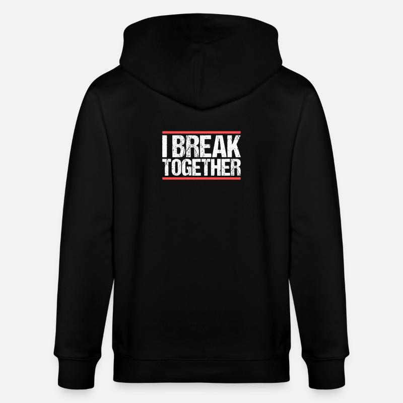 I break together Denglisch - Stanley/Stella CULTIVATOR  Unisex Organic Hooded Jacket - black