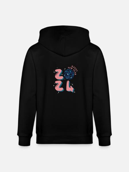 Happy new year 2024 - Stanley/Stella CULTIVATOR  Unisex Organic Hooded Jacket - black