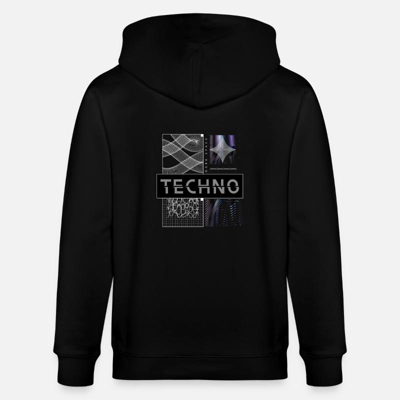 TECHNO VIBES – Dark Space Edition - Stanley/Stella Unisex Bio-Kapuzenjacke CULTIVATOR  - Schwarz