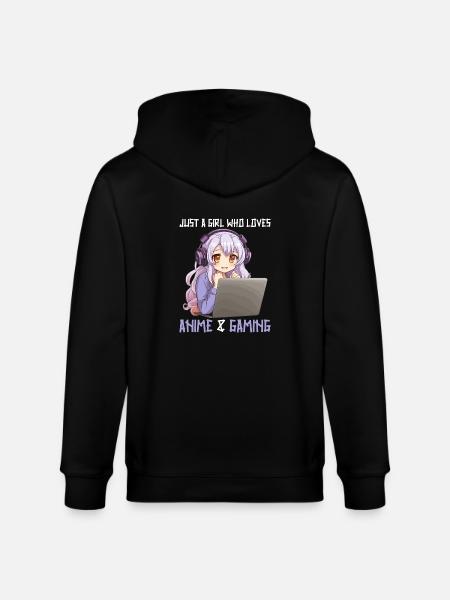 Kawaii pige anime manga pige kat - Stanley/Stella økologisk unisex-hættejakke CULTIVATOR - sort