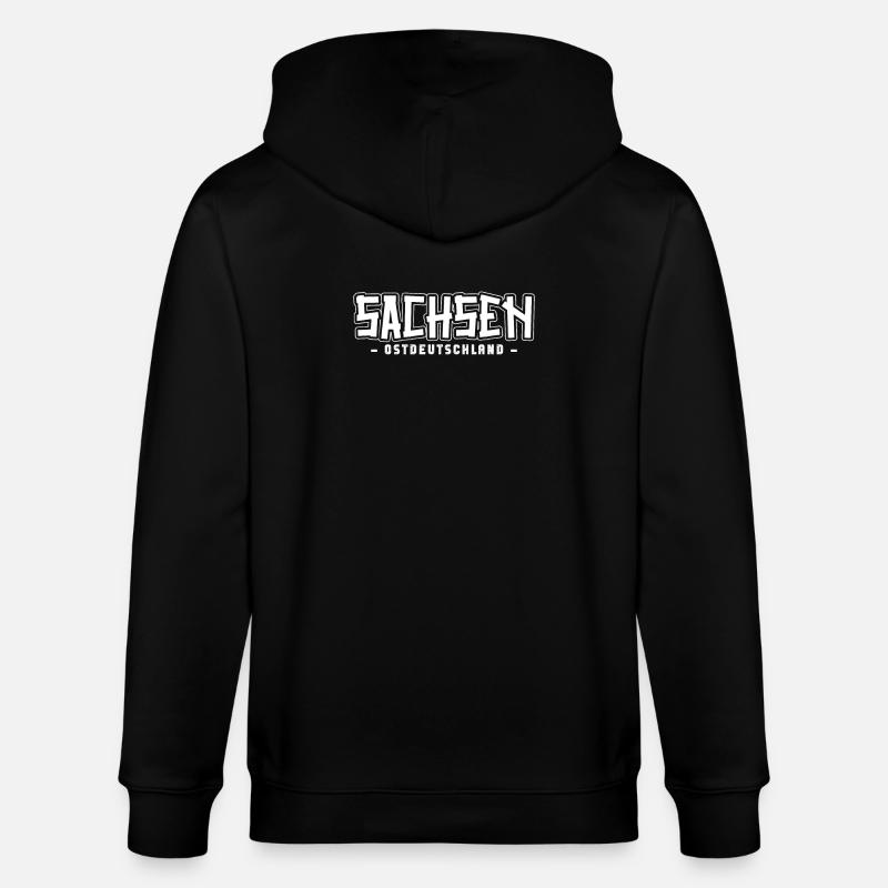Sachse Sächsin Sachsen - Stanley/Stella Unisex Bio-Kapuzenjacke CULTIVATOR  - Schwarz