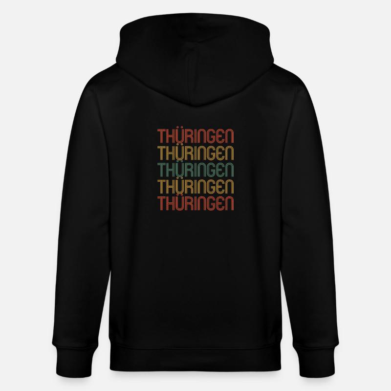 Thüringer Thüringerin Thüringen - Stanley/Stella Unisex Bio-Kapuzenjacke CULTIVATOR  - Schwarz