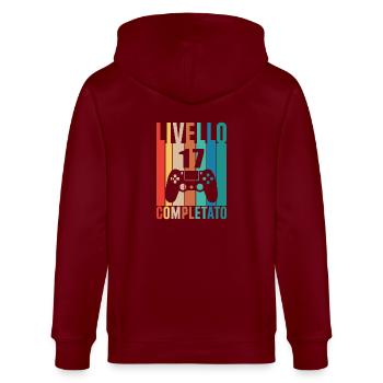 Niveau 17 - Veste à capuche bio CULTIVATOR Stanley/Stella Unisexe - bordeaux - Dos - Anna (173cm)