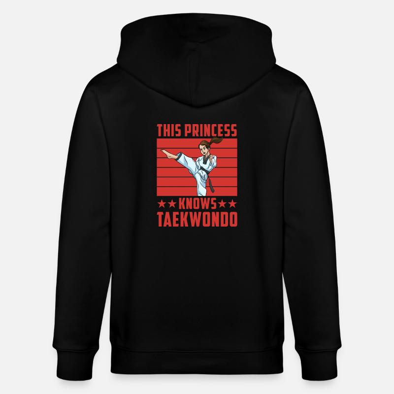 Cette princesse connaît le taekwondo - Veste à capuche bio CULTIVATOR Stanley/Stella Unisexe - noir