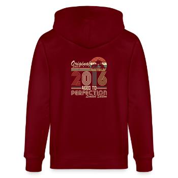 2016 Birthday 2016 Born In 2016 Birthday - Stanley/Stella CULTIVATOR  Unisex Organic Hooded Jacket - burgundy - Back - Anna (173cm)