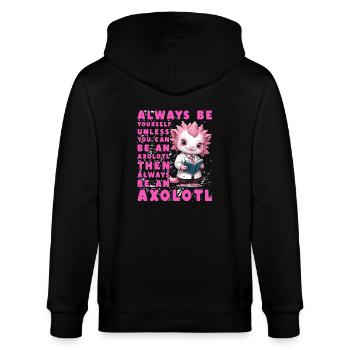 Axolotl Lustiges Zitat - Stanley/Stella Unisex Bio-Kapuzenjacke CULTIVATOR  - Schwarz - Hinten - Anna (173cm)
