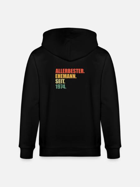 Best husband since 1974 50th wedding anniversary - Stanley/Stella CULTIVATOR  Unisex Organic Hooded Jacket - black