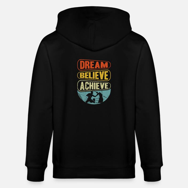Rêve Croire Réaliser la boxe - Veste à capuche bio CULTIVATOR Stanley/Stella Unisexe - noir