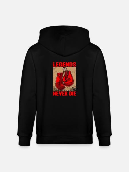 Legends never die Boxing - Stanley/Stella CULTIVATOR Unisex Organic Hooded Jacket - black
