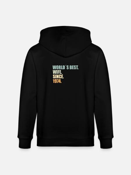 Best wife since 1974 50th wedding anniversary - Stanley/Stella CULTIVATOR  Unisex Organic Hooded Jacket - black