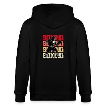Boxen - Stanley/Stella Unisex Bio-Kapuzenjacke CULTIVATOR  - Schwarz - Hinten - Anna (173cm)