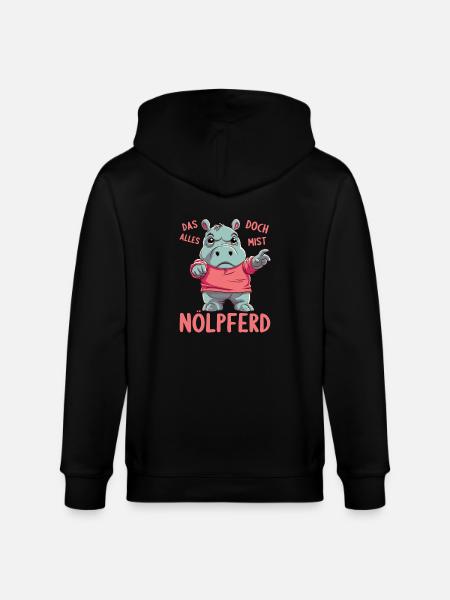 Hippo Hippo Complain Complainer Nölpferd - Stanley/Stella CULTIVATOR  Unisex Organic Hooded Jacket - black