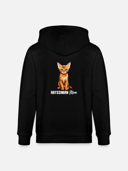 Abyssinian Cat Abessinierkatze - Stanley/Stella CULTIVATOR  Unisex Organic Hooded Jacket - black