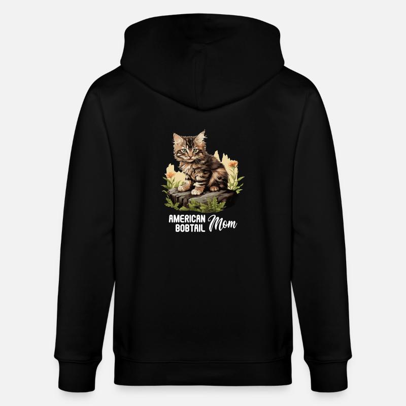 Chat Chats American Bobtail - Veste à capuche bio CULTIVATOR Stanley/Stella Unisexe - noir