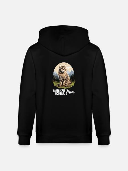 Cat Cats American Bobtail - Stanley/Stella CULTIVATOR Unisex Organic Hooded Jacket - black