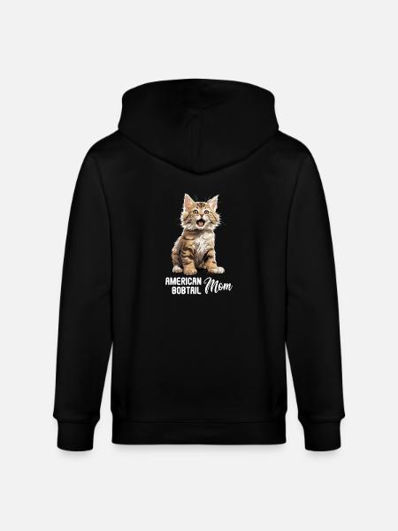 Cat Cats American Bobtail - Stanley/Stella CULTIVATOR Unisex Organic Hooded Jacket - black