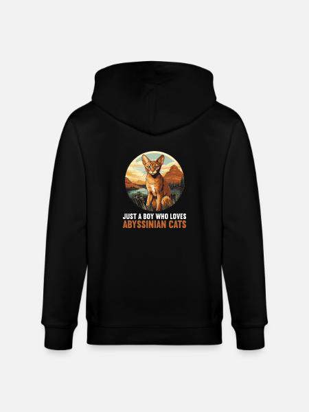 Abyssinian Cat Abessinierkatze - Stanley/Stella CULTIVATOR  Unisex Organic Hooded Jacket - black