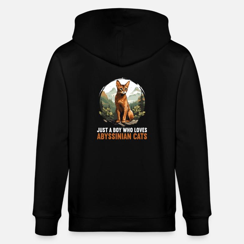 Abyssinian Cat Abessinierkatze - Stanley/Stella Unisex Bio-Kapuzenjacke CULTIVATOR - Schwarz