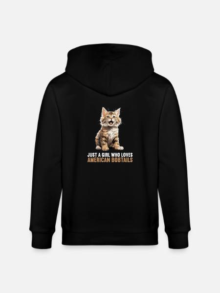 Cat Cats American Bobtail - Stanley/Stella CULTIVATOR Unisex Organic Hooded Jacket - black