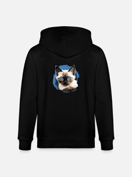 Balinese Cat Balinesenkatze - Stanley/Stella CULTIVATOR Unisex Organic Hooded Jacket - black