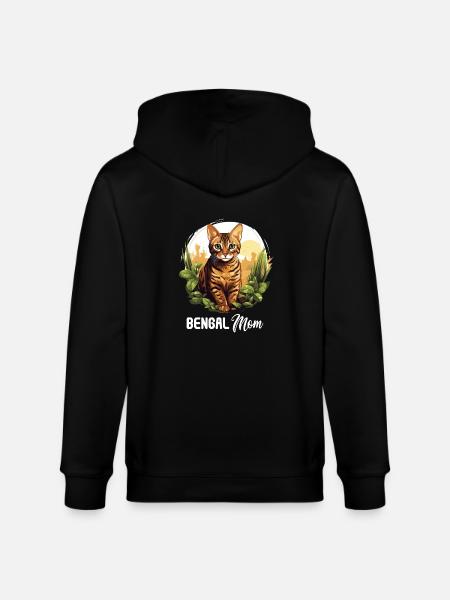 Bengal Cat Bengalkatze - Stanley/Stella CULTIVATOR  Unisex Organic Hooded Jacket - black